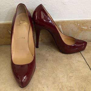 Maroon Christian Louboutin Patent Leather Pump37.5